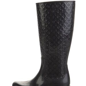 Louis Vuitton Black Women's Monogram Rubber RainBoots
